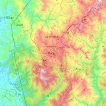 how tall is baguio|Baguio topographic maps, elevation, terrain.